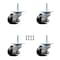 Service Caster Nylon Swivel Top Plate Floor Leveling Caster w/2" Diameter Black Wheels, 4PK SCC-TPLV20S50-NYR-200-ZC-4 - alternate 1